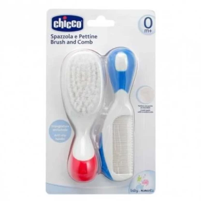 CHICCO BROSSE ET PEIGNE ROUGE ET BLEUE