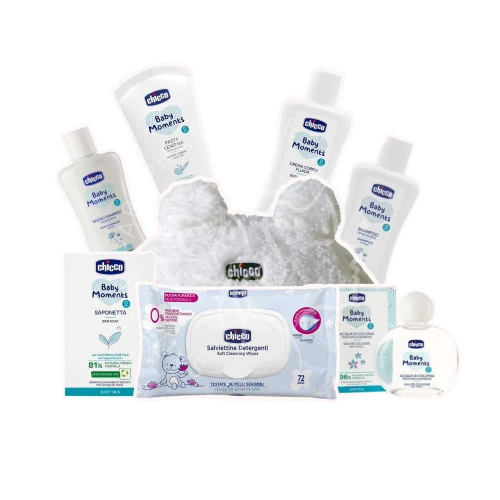 CHICCO COFFRET BABY 7 ARTICLES SAC BLANC