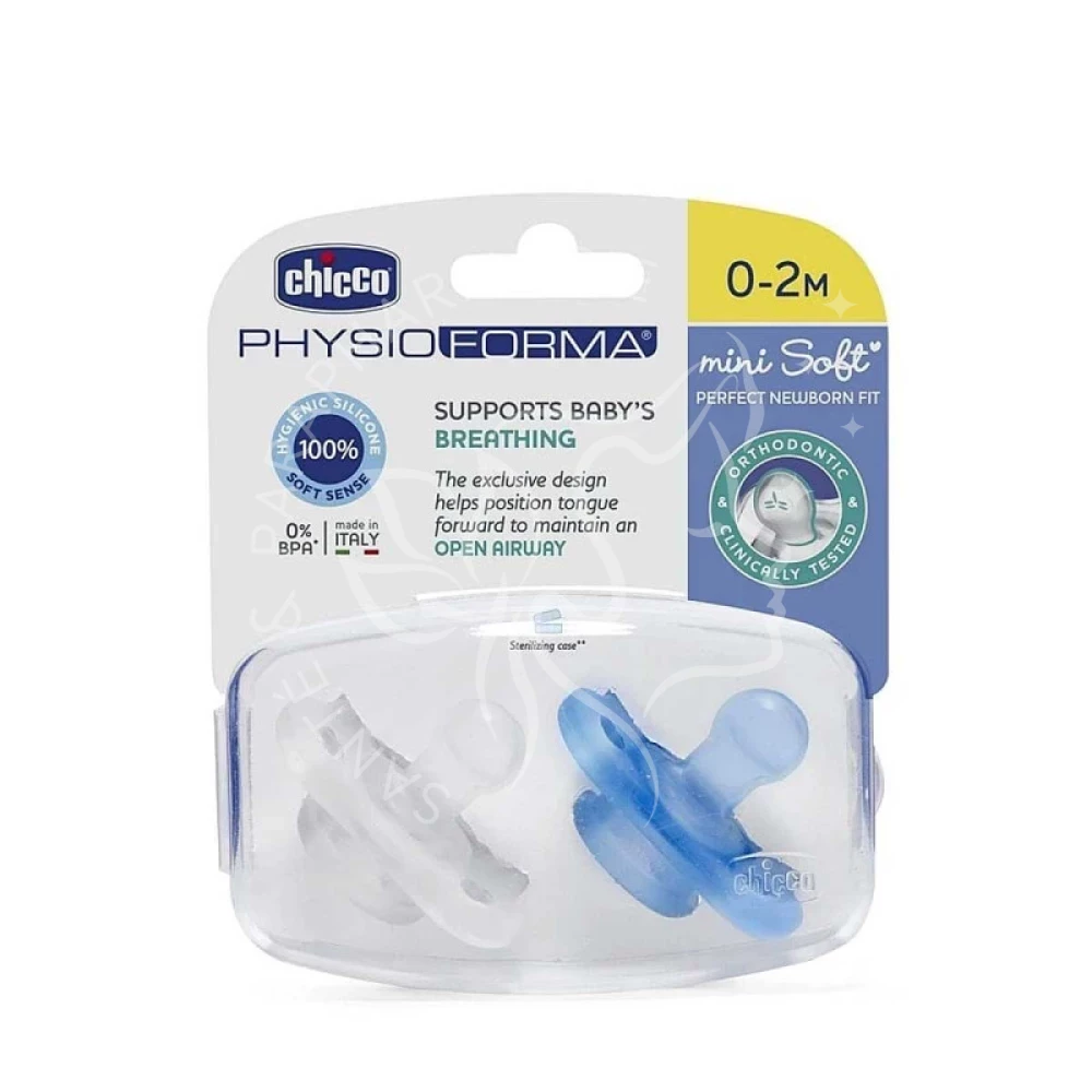 CHICCO SUCETTE PHYSIO BLEU 0-2M 2PCS