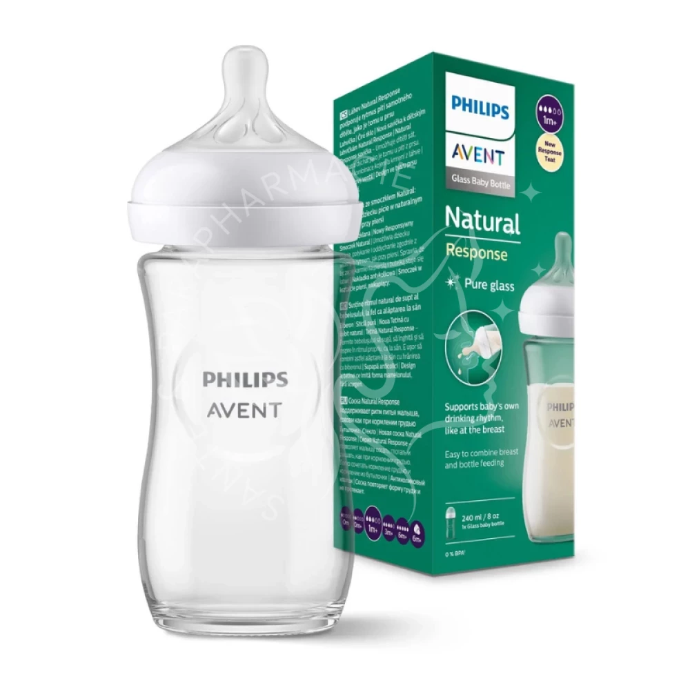 AVENT BIB EN VERRE 240ML 1M+