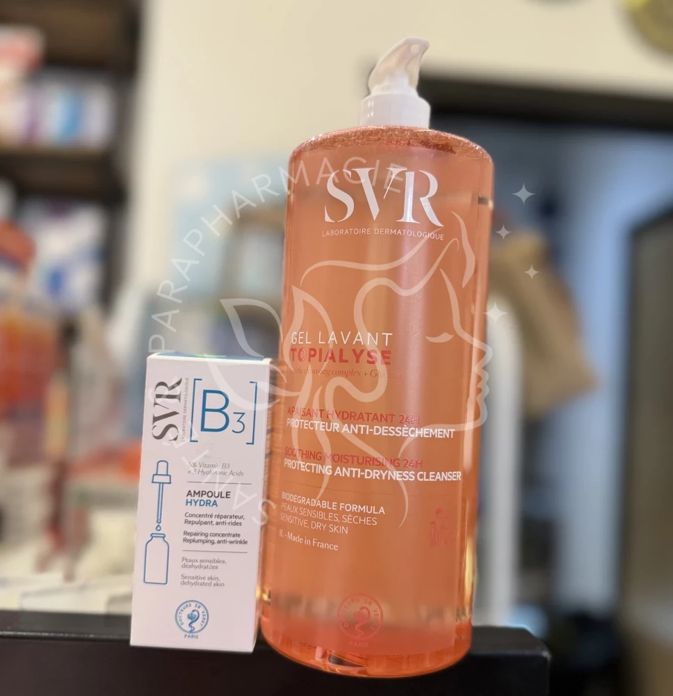 SVR COFFRET [B3] AMPOULE HYDRA 30ML+SVR TOPIALYSE GEL LAVENT 1L