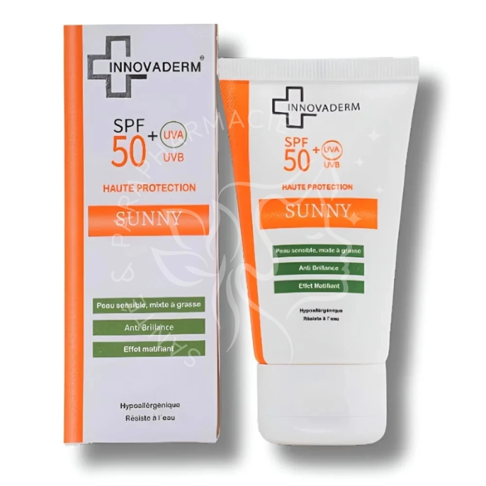 INNOVADERM SUNNY ECARN INVISIBLE PEAU MIXTE A GRASSE SPF 50+ 50ML