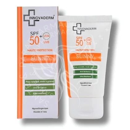INNOVADERM SUNNY ECARN INVISIBLE PEAU MIXTE A GRASSE SPF 50+ 50ML