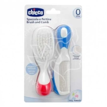 CHICCO BROSSE ET PEIGNE ROUGE ET BLEUE
