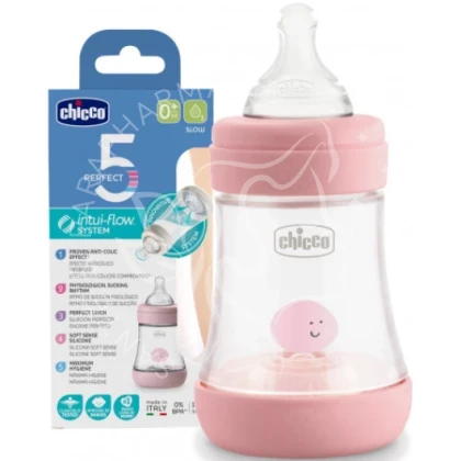 CHICCO BIB EN PLASTIQUE PERFECT5 150ML GIRL